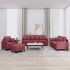 Sofa Sofos komplektas su pagalvėmis, 4 dalių, vyno, audinys