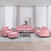Sofa Sofos komplektas su pagalvėmis, 4 dalių, rožinis, aksomas