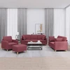 Sofa Sofos komplektas su pagalvėmis, 4 dalių, vyno, audinys