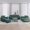 Sofa Sofos komplektas su pagalvėmis, 4 dalių, žalias, aksomas