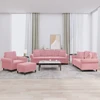 Sofa Sofos komplektas su pagalvėmis, 4 dalių, rožinis, aksomas