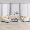 Sofa Sofos komplektas su pagalvėmis, 4 dalių, kreminis, audinys