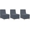 Modulinis sofa vienetas be rankų 3 pcs Tamsiai pilka