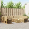 Sofų komplektai 10 pcs Balta ir kreminė 59 x 59 x 37 cm