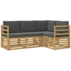 Sofų komplektai 4 pcs Balta ir antracito 185,5 x 126,5 x 73 cm