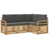 Sofų komplektai 4 pcs Balta ir antracito 190 x 130,5 x 73 cm