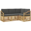 Sofų komplektai 4 pcs Balta ir antracito 185,5 x 126,5 x 73 cm