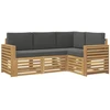 Sofų komplektai 4 pcs Balta ir antracito 191 x 132,5 x 73 cm