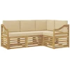 Sofų komplektai 4 pcs Balta ir kreminė 185,5 x 126,5 x 73 cm