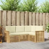 Sofų komplektai 4 pcs Balta ir kreminė 187,5 x 128,5 x 73 cm