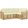 Sofų komplektai 4 pcs Balta ir kreminė 190 x 130,5 x 73 cm