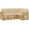 Sofų komplektai 4 pcs Balta ir kreminė 190 x 130,5 x 73 cm