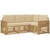 Sofų komplektai 4 pcs Balta ir kreminė 191 x 132,5 x 73 cm