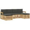 Sofų komplektai 6 pcs Balta ir antracito 249 x 122,5 x 73 cm