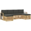 Sofų komplektai 6 pcs Balta ir antracito 249 x 122,5 x 73 cm