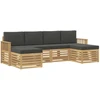 Sofų komplektai 6 pcs Balta ir antracito 249 x 122,5 x 73 cm