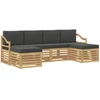 Sofų komplektai 6 pcs Balta ir antracito 245 x 122,5 x 73 cm