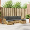 Sofų komplektai 6 pcs Balta ir antracito 249 x 122,5 x 73 cm