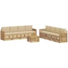 Sofų komplektai 9 pcs Balta ir kreminė 59 x 59 x 37 cm