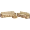 Sofų komplektai 9 pcs Balta ir kreminė 59 x 59 x 37 cm