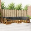 Lauko sofos komplektas 11 pcs Natūralus ir antracitas