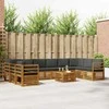 Lauko sofos komplektas 11 pcs Natūralus ir antracitas