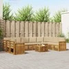 Lauko sofos komplektas su pagalve 11 pcs Natūralus ir bežinis