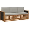 Sofa Sofų komplektai su pagalve 3 pcs Kietos akacijos mediena