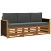 Sofa Sofų komplektai su pagalve 3 pcs Kietos akacijos mediena