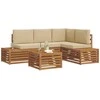 Lauko sofos komplektas Natūralus ir bežinis 59 x 59 x 37 cm