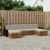 Lauko baldų komplektas Sofų komplektai su pagalve 6 pcs Kietos akacijos mediena