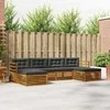 Sofa Sofų komplektai su pagalve 6 pcs Natūralus ir antracitas