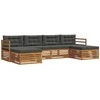 Sofa Sofų komplektai su pagalve 6 pcs Natūralus ir antracitas