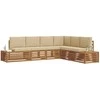 Lauko sofos komplektas Natūralus ir bežinis 273 x 213,5 x 73 cm