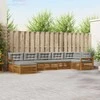 Sofa Lauko sofos komplektas 7 pcs Natūrali ir šviesiai pilka