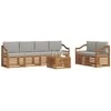 Lauko sofos komplektas 7 pcs Natūrali ir šviesiai pilka