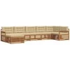 Sofa Lauko sofos komplektas su pagalve 7 pcs Natūralus ir bežinis