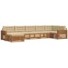 Sofa Lauko sofos komplektas su pagalve 7 pcs Natūralus ir bežinis