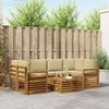Lauko sofos komplektas su pagalve 7 pcs Natūralus ir bežinis
