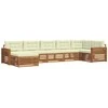 Sofa Lauko sofos komplektas su pagalve 7 pcs Natūralus ir grietinėlė