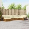 Sofa Lauko sofos komplektas su pagalve 7 pcs Natūralus ir grietinėlė