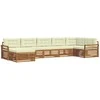 Sofa Lauko sofos komplektas su pagalve 7 pcs Natūralus ir grietinėlė