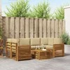 Lauko sofos komplektas su pagalve 7 pcs Natūralus ir bežinis