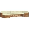 Sofa Lauko sofos komplektas su pagalve 7 pcs Natūralus ir grietinėlė