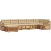 Sofa Lauko sofos komplektas su pagalve 7 pcs Natūralus ir bežinis