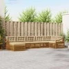 Sofa Lauko sofos komplektas su pagalve 7 pcs Natūralus ir bežinis