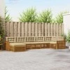 Sofa Lauko sofos komplektas su pagalve 7 pcs Natūralus ir bežinis