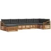 Sofa Lauko sofos komplektas su pagalve 7 pcs Natūralus ir antracitas