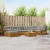 Sofa Lauko sofos komplektas 8 pcs Natūrali ir šviesiai pilka