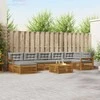 Sofa Lauko sofos komplektas 8 pcs Natūrali ir šviesiai pilka